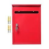 Kuntesetty Caixa De Correio De Parede De Metal, Caixa De Correio, Escritório, Corredor, Pacote, Antirroubo, Resistente, Casa Geminada, Ao Ar Livre, Com Chaves, C, Vermelho