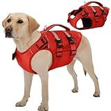 Kuoser Colete Salva-vidas Para Cães- Colete Salva-vidas Para Cães De Alta Flutuação Para Nadar- Salva-vidas Ajustável Ripstop Para Cães Pequenos- Médios E Grandes- Colete Refletivo De Segurança Para