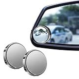 Kutyun 2 Peças De Espelho De Ponto Cego Espelho Retrovisor Lateral Grande Angular De 360 Ajustável Espelho Retrovisor Traseiro De Vidro HD De 5 5 Cm Com Ventosa Reutilizável Universal Para Carro 