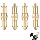 KuuGuu 4 Peças Padrão 1 4 A 3 20 3 Cm Conversor De Metal Parafuso Roscado Adaptador De Tripé Espigão Pino Para Suporte De Flash Suporte De Luz De Estúdio Cabeça Esférica Cobre 
