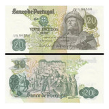 L 442 Linda Cédula Original 20 Escudos Ouro Portugal 1971