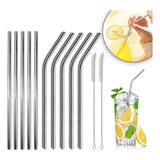 L a Utilidades Kit 10 Canudos Aco Inox Metal Reutilizável   Escova