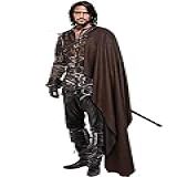 L VOW Steampunk Xale Capa Samurai Meio Ombro Capa Samurai Com Cinto LARP Capa De Guerreiro Medieval Fantasia De Dia Das Bruxas Para Homens Marrom Tamanho Único