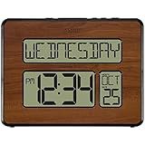 La Crosse Technology 513 1419 WA INT Relógio Digital Grande Atômico Nogueira 24 Cm C X 3 Cm L X 19 Cm A