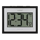 La Crosse Technology Relógio De Prata Digital Atômico 513 1422S Com Temperatura Interna