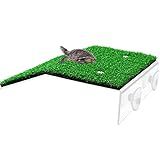 La La Pet Plataforma Criativa Flutuante De Tartaruga Com Grama Artificial E Rampa De Descanso De Tartaruga Plataforma De Escalada De Répteis Para Decoração De Aquário E Tanque De Peixes G 