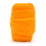 Lã Merino Para Feltragem 25g Fios Da Fazenda Cor F05 Laranja