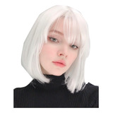 Lace Branca Curta Peruca Cosplay Fantasia Fibra 100 orgânica
