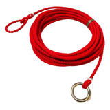 Laço Corda Americano Torcido 20mt Vermelho Laçar Vaca Boi
