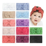 Laço De Bebe Turbante Cabelo Lacinhos Menina Kit 12 Unidades