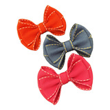 Laço De Cabelo Infantil Jeans M Kit 3 Un Bico De Pato