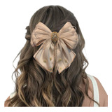 Laço De Cabelo Presilha Tecido Elegante Nude