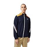 Lacoste Jaqueta Masculina Com Capuz De Poliéster Reciclado Azul Marinho Laranja Cintilante F Grande