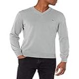 Lacoste Suéter Masculino De Algodão Orgânico Com Decote Em V E Manga Comprida Prata Chinesa G
