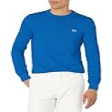 Lacoste Suéter Masculino De Manga Comprida E Gola Redonda Com Ajuste Regular Cobalto PP