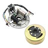 Laffoonparts Kit De Rotor De Volante ATV Magneto Stator Placa De Estator Magnético Robusto Adequado Para 90cc 110cc 125cc 140cc Motor De Partida Trail Dirt Bike Quad ATV Kart Substituição Para Pit