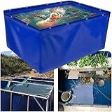Lago De Piscina Para Aquário Com Ilhós Lona De PVC Para Lagoas Tanque De Peixes Carpas Peixes Dourados Lona Dobrável Lagoa De Cultura Aquário Baldes De Plástico Para Jardim Azul 1 5 X 1 M