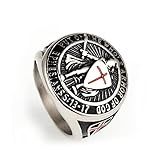 LAIMIUMIU33 Anel De Cruz Templária Armadura De Cavaleiros Para Homens Motociclista Anéis De Aço Inoxidável 316 Paladino Worrior Estilo Caçador Gelado Jóias Punk Anel Hip Hop Heavy Metal Masculino Moda
