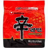 Lamen Coreano Shin Ramyun Apimentado Carne E Legumes Kit 5