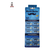 Lâmina De Barbear Mister Barba Cartela Com 50 Lâminas