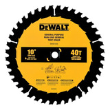 Lâmina De Serra Circular 10 254mm 40 Dentes Dewalt Dwa11040 Cor Amarelo preto