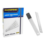Lamina Para Estilete Estreito 9mm C 100 Peças Masterprint