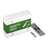 Lâminas Cirúrgicas De Aço Inoxidável 10R- Lâminas De Dermaplane Estéreis 10r- Lâminas De Laboratório- Lâminas Cirúrgicas Para Dermaplaning- Esterilizadas Por Gama -caixa Com 100- Embalada