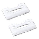 Lâminas De Cerâmica De Substituição Profissional Stagger Tooth Clipper 2 Hole 2161 Compatível Com 5 Star Senior Cordless Wahl Magic Clip Branco X 2