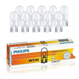 Lâmpada Comum 12v W5w Philips 12961 Pingo T10 Caixa C/ 10