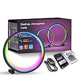 Lâmpada De Mesa Criativa Inteligente WIFI RGBIC LED Desktop Atmosphere Light Music Sync APP Control TV Backlight Decorate For Live Stream Home Party Gaming Color Bluetooth APP