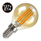 Lâmpada Filamento Led Bolinha G45 4w 127v E14 Ambar 2500k