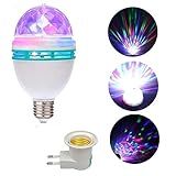 Lâmpada Led Colorida Giratória Com Adaptador De Tomada E27 Bivolt 110v 220v RGB Iluminação Ambiente Festas Decoração Economia De Energia Lâmpada Giratória Luz Colorida LED Bivolt