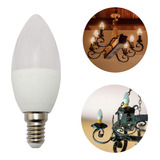 Lâmpada Led Vela 4w Leitosa E14 Para Lustres E Abajur