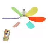 Lâmpada Led Ventilador Teto Wireless Controle Remoto 5 Pás