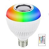 Lampada Musical Bulb Led Colorida RGB E Caixa De Som Via Bluetooth Com Controle Remoto Controla A Intensidade Das Cores Encaixe E27 Bivolt Para Quartos Salas Escritório E Festas Premium FastJoy
