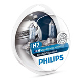 Lâmpada Philips Crystal Vision Ultra H7 Super Branca E Pingo