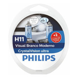 Lâmpada Philips H11 Crystal Vision Ultra Efeito Xenon pingo