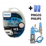 Lâmpada Philips H3 Crystal Vision Ultra Efeito Xenon Pingo