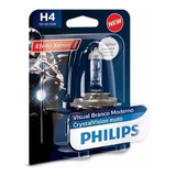 Lampada Phillips Super Branca Motos Crystal Vision H4 60 55w