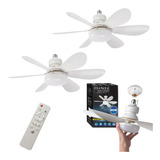 Lâmpada Ventilador De Teto 80w E27 Bivolt Controle Kit C 2