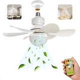 Lampada Ventilador De Teto E27 C 6 Helices Controle Bivolt