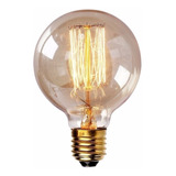 Lâmpada Vintage Filamento De Carbono G80 40w 220v E27 Cor Da Luz 2200k