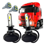 Lâmpadas Super Led H4 24v Farol Baixo Alto Caminhão Ônibus