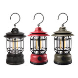 Lampião Led Lanterna Lamparina Camping Luz Regulável Usb Cor Verde Militar