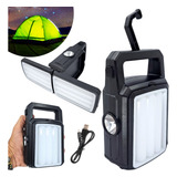 Lampião Led Recarregável Lâmpada Camping Solar Usb Pescaria