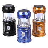 Lampião Retro Solar Lanterna Super Led Recarregavel Dourado