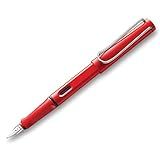 LAMY Safari Red - Caneta Tinteiro Com Grip Ergonômico E Pena De Aço Polido M - Ideal Para Escrita E Caligrafia - Incluindo Cartucho Azul LAMY T 10