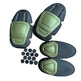 Lanbaosi - Joelheiras E Cotoveleiras Masculinas Táticas- Militares- Para Proteção Esportiva- Verde- One Size