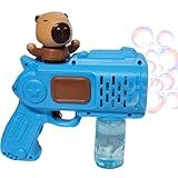 Lança Bolha Sabão Capivara Brinquedo Pistola Automática Kawii -Azul-
