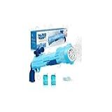 Lançador De Bolhas Automático Com Pilha Bubble Gun Arminha Infantil Bolinha De Sabão Azul 
